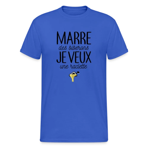 Bébé Gourmand : Marre des Biberons, Je Veux une Raclette ! - T-shirt Gildan épais homme