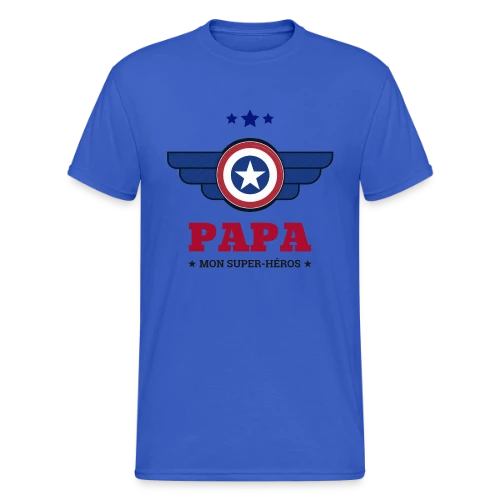 T-shirt Super Papa Héros - T-shirt Gildan épais homme
