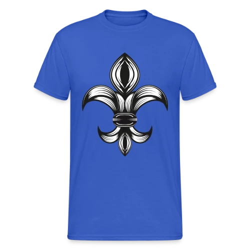 Fleur de Lys Élégante - Symbole Royal - T-shirt Gildan épais homme