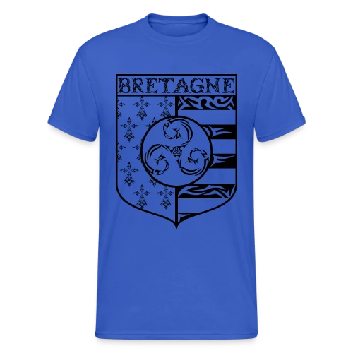 T-Shirt Bretagne - Blason Gwenn Ha Du Triskèle Tribal - T-shirt Gildan épais homme