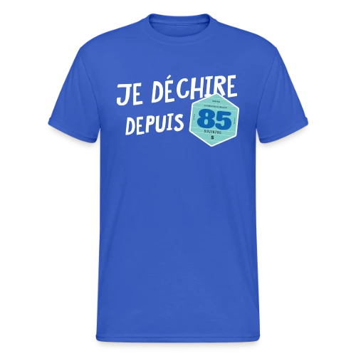 T-shirt Je déchire depuis 85 - Style Vignette Auto Rétro Vintage - T-shirt Gildan épais homme
