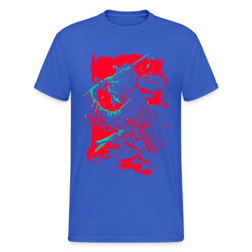 Fille Samurai Anime au Katana - T-shirt Gildan épais homme