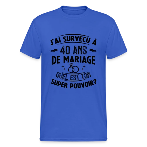 Noces de Rubis : Mon Super Pouvoir - T-shirt Gildan épais homme