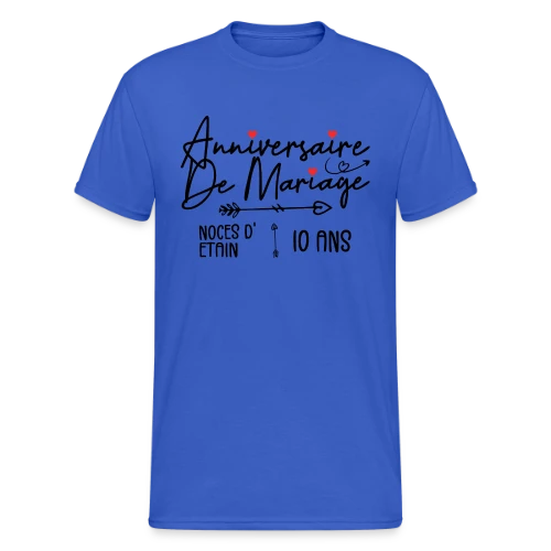 Anniversaire Mariage Noces Étain - T-shirt Gildan épais homme