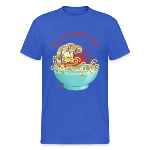 Surf & Ramens : L'?uf glisse dans le bol - T-shirt Gildan épais homme