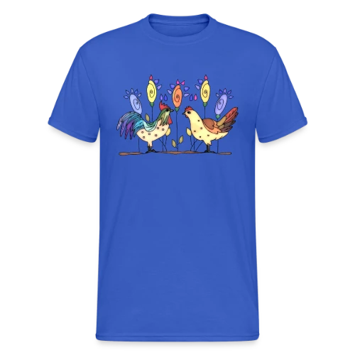 Duo Fermier Coq & Poule - T-shirt Gildan épais homme