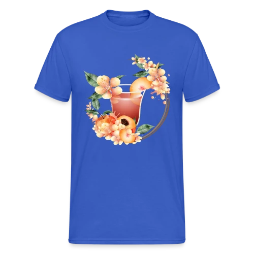 Cocktail Pêche en Fleurs: Douceur Estivale - T-shirt Gildan épais homme
