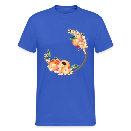Pêche et Fleur en Couronne Tendance - T-shirt Gildan épais homme