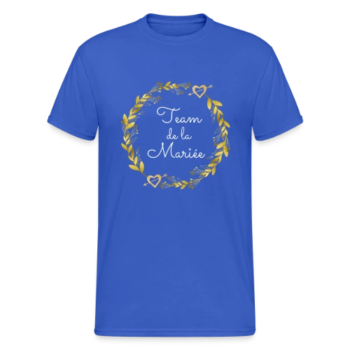 Team de la Mariée EVJF : T-shirt Couronne de Fleurs pour Enterrement de Vie de Jeune Fille - T-shirt Gildan épais homme