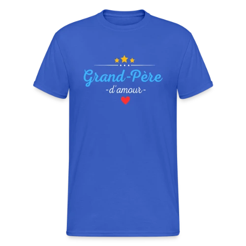 Grand-Père d'Amour : Personnalisé avec Noms des Petits-Enfants - T-shirt Gildan épais homme