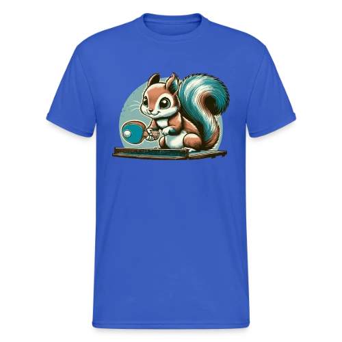 L'Écureuil Champion de Ping-Pong Cartoon - T-shirt Gildan épais homme
