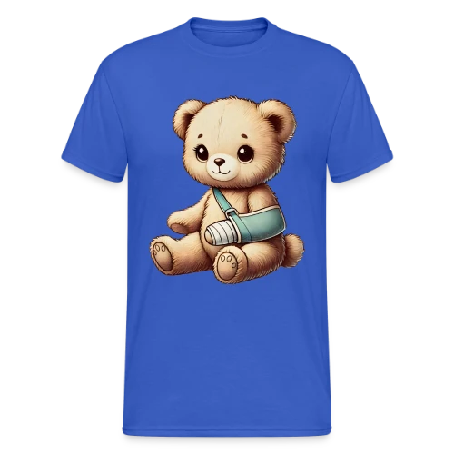 Teddy Réconfortant Plâtré : L'Ours Symbole de Courage et d'Amour - T-shirt Gildan épais homme