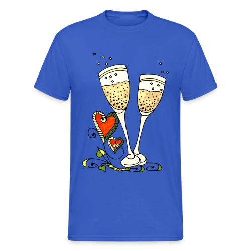 Verres Cœurs & Fêtes - T-shirt Gildan épais homme