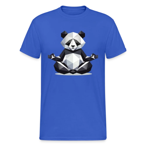 Panda Zen Géométrique : Harmonie Minimaliste - T-shirt Gildan épais homme