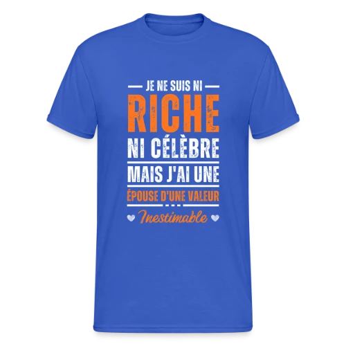 T-Shirt Homme - Mon Épouse D'une Valeur Inestimable - T-shirt Gildan épais homme