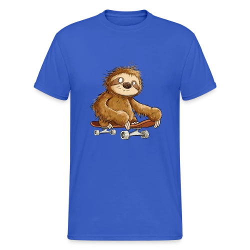 Paresseux Skateboarder Cartoon - Relax et Style - T-shirt Gildan épais homme