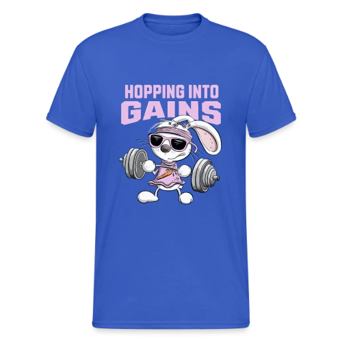 Lapin Musculation - Puissance Carottes - T-shirt Gildan épais homme