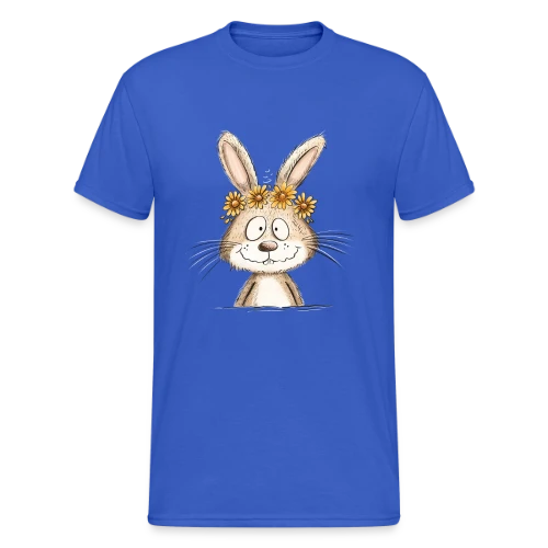 Lapin Rigolo Couronne Fleurs - T-shirt Gildan épais homme