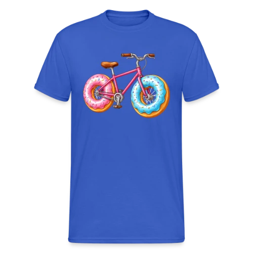 T-shirt Cycliste Gourmand : Donut & Vélo Humoristique - T-shirt Gildan épais homme