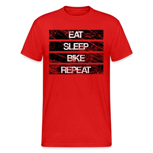 eat sleep bike repeat Used look - Männer Gildan Heavy T-Shirt