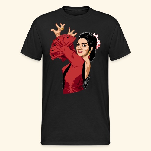 LOLA Flamenca - Camiseta pesada Gildan para hombre