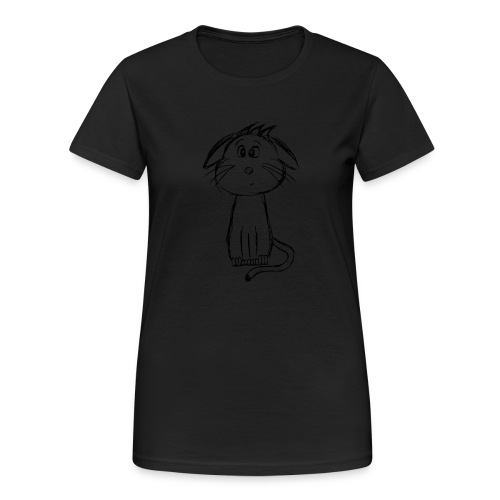 Katze schwarz scribblesirii - Frauen Gildan Heavy T-Shirt