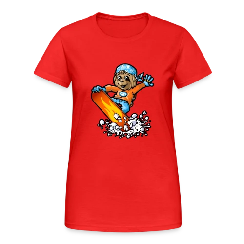 Marmotte Snowboard Fun - T-shirt Gildan épais femme