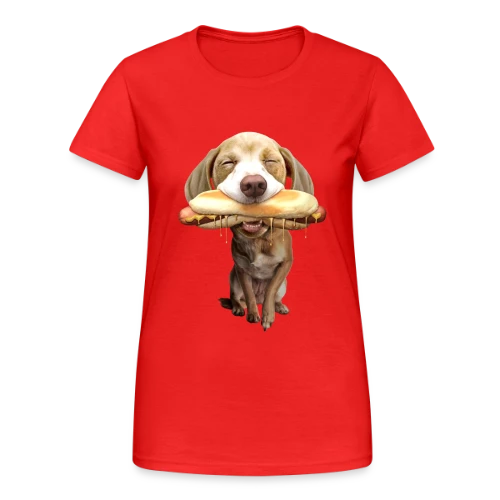 Chien Gourmand Hotdog - T-shirt Gildan épais femme