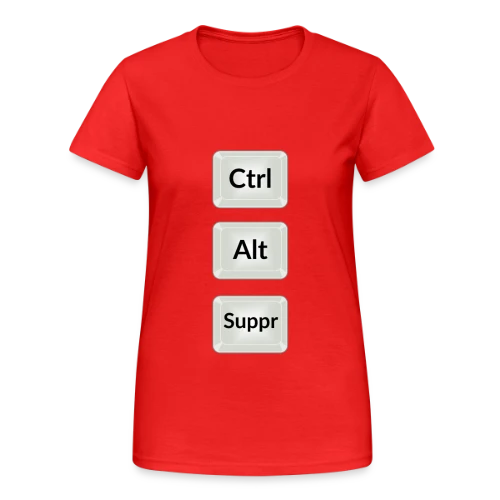 Ctrl Alt Suppr : Redémarrez l'Humour - T-shirt Gildan épais femme
