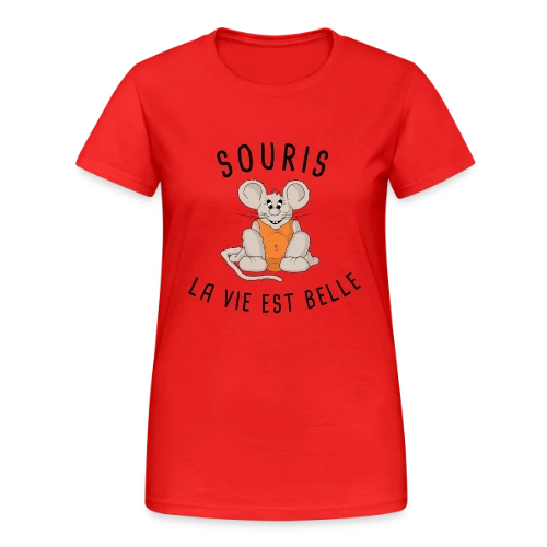 T-shirt Souris : La Vie est Belle ! - T-shirt Gildan épais femme