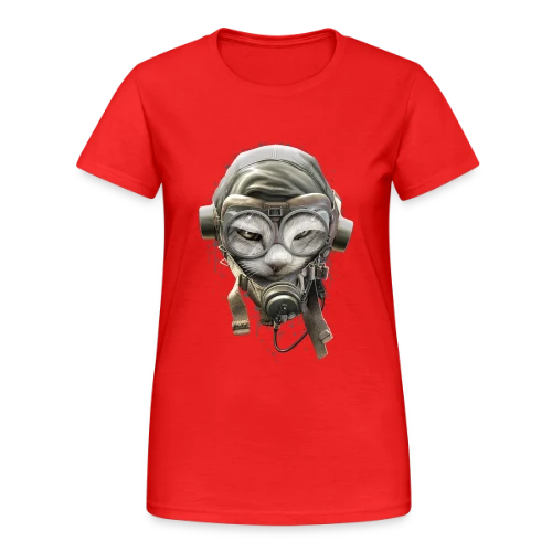 Chat Pilote Champion - T-shirt Gildan épais femme