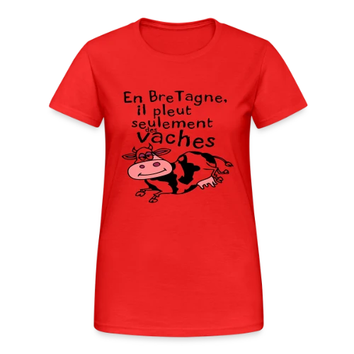Bretagne Pluie Vaches - T-shirt Gildan épais femme
