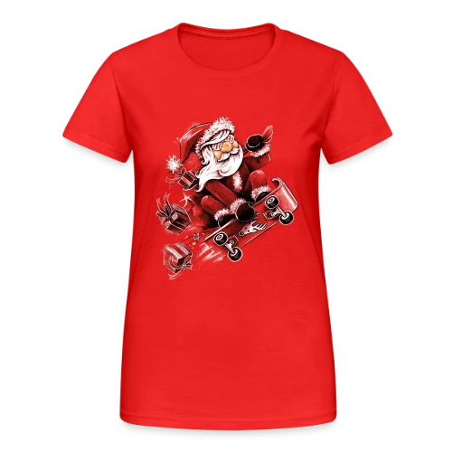 Père Noël Skateur Fou - T-shirt Gildan épais femme
