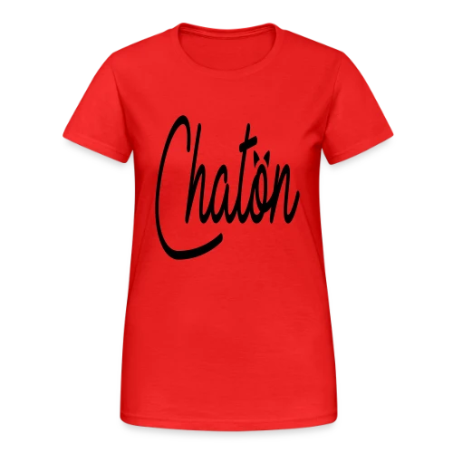 Inscription Chaton Élégante - T-shirt Gildan épais femme