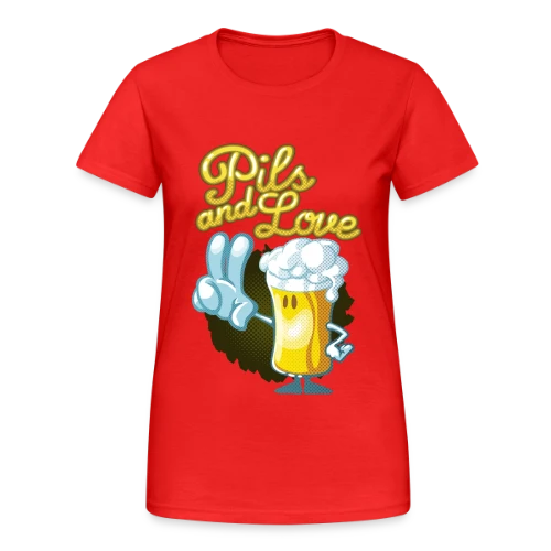 Pils & Love : La Bière et l'Amour en Version Cartoon - T-shirt Gildan épais femme
