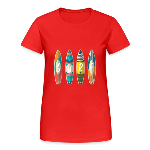 T-shirt Surf : Planche & Soleil | Idée Cadeau Jeunesse - T-shirt Gildan épais femme