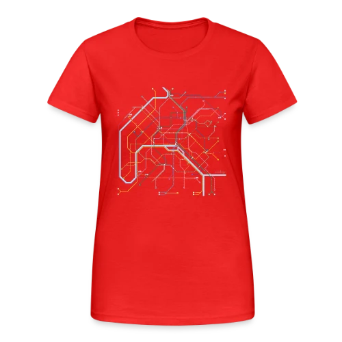 Plan Métro Paris Coloré - T-shirt Gildan épais femme