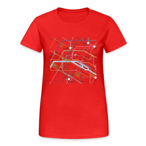 Plan Métro Parisien - T-shirt Gildan épais femme