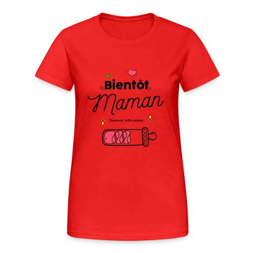T-shirt Future Maman : Mon Cœur Bat Pour Deux - T-shirt Gildan épais femme