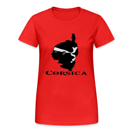 Carte Corse Tête de Maure - T-shirt Gildan épais femme
