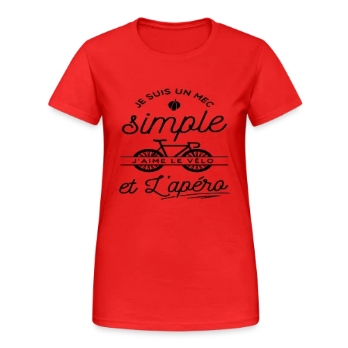 T-shirt "Mec Simple, Vélo & Apéro" - T-shirt Gildan épais femme