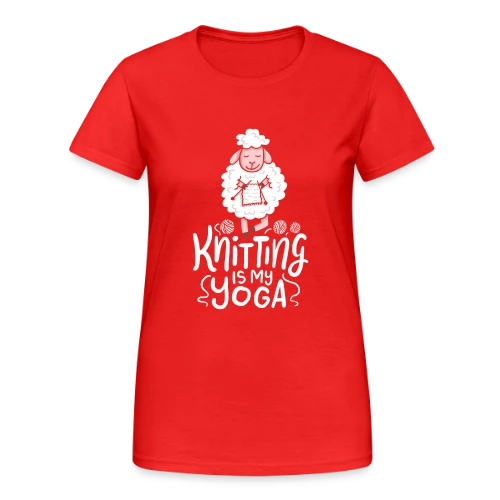 T-Shirt Tricot & Yoga: Knitting Is My Yoga - T-shirt Gildan épais femme