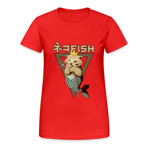 Chat Sirène - T-shirt Gildan épais femme