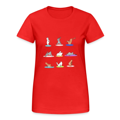 T-Shirt Lapin Yoga: Joyeuses Pâques Zen - T-shirt Gildan épais femme