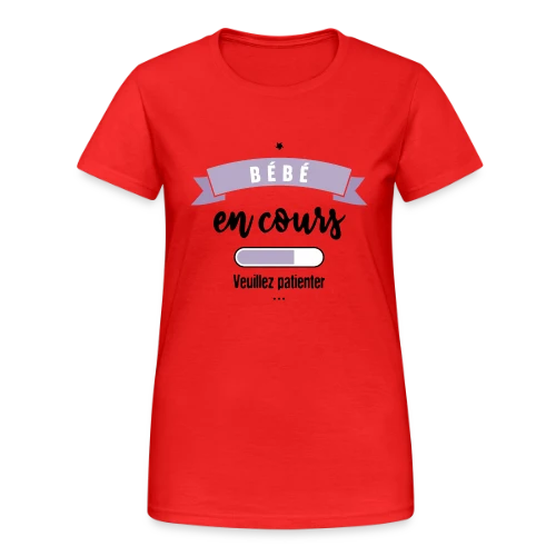 Bébé en Cours : Annonce Humoristique & Originale - T-shirt Gildan épais femme