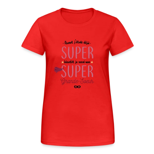 Bientôt Grande Sœur Super Héros - T-shirt Gildan épais femme