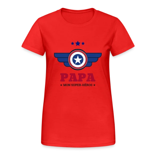 T-shirt Super Papa Héros - T-shirt Gildan épais femme