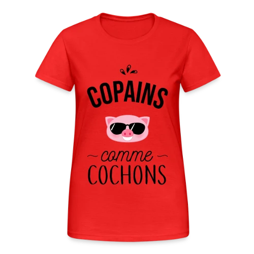 Copains comme Cochons - Duo d'Amis - T-shirt Gildan épais femme
