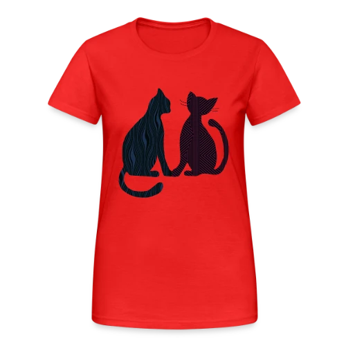 Amour Félin - T-shirt Gildan épais femme