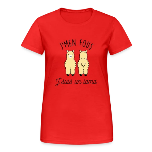 T-shirt "J'men fous j'suis un lama" - Humour Décalé - T-shirt Gildan épais femme